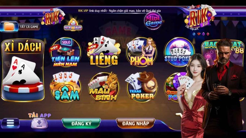 Các dòng game bài đổi thưởng trên Rikvip